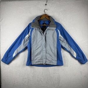 The North Face Jacket Womens Small Blue Gray HyVent Full Zip‎ Pit Zips Outdoor